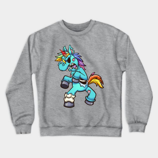 Unicorn Zombie Crewneck Sweatshirt by Mako Design 